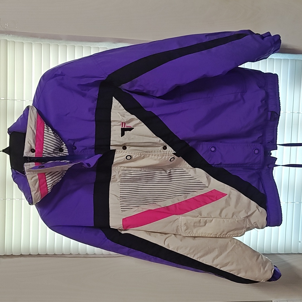 Vintage 80s Tyrolia by Head Neon Full Zip Ski Jacket Coat Graphic Ladies Size 8